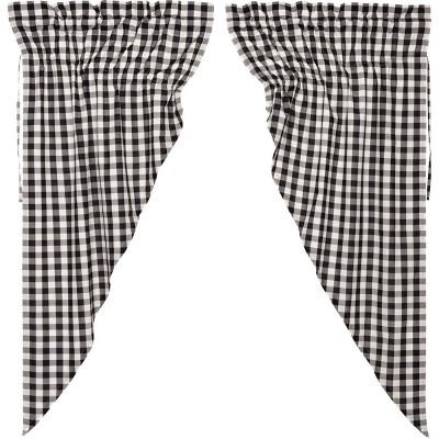 Annie Buffalo Black Check Prairie Short Panel Set of 2 63x36x18 VHC Brands