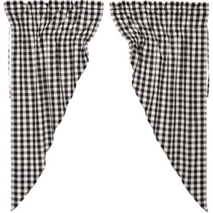 Annie Buffalo Black Check Prairie Short Panel Set of 2 63x36x18 VHC Brands - 1 of 4