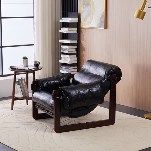 Racxily Vintage Decorative Chair - Removable Armrests Oil Wax Leather Chair, Moisture-Proof Frame,Removable Cushion, for Living Room/Office. - 1 of 4