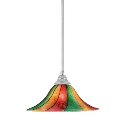 Toltec Lighting Any 1 - Light Pendant in  Brushed Nickel with 16" Mardi Gras Shade