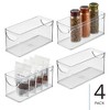 iDesign Set of 4 Narrow Pantry Organizer Bins with Handles - Clear, USA Made - 2 of 4
