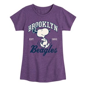 Girls' - Peanuts - Brooklyn Beagles Fitted Short Sleeve Graphic T-Shirt - 1 of 4