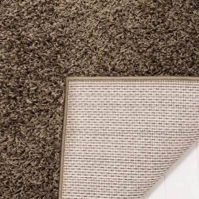 Luxurious Gray Synthetic 5' x 7' Hand-Knotted Shag Area Rug