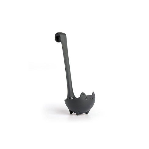 Ototo Katie Cat Ladle: Black Plastic, Dishwasher-Safe, 6.2 Volume, 9" Handle, 3.5" Head, 0.18 lbs - image 1 of 4