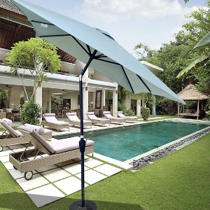 Maria 6x9 ft uv-cut Patio Cantilever Umbrella with Crank and Push Button Tilt without flap, Outdoor Furniture - Maison Boucle - 1 of 4