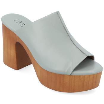 Journee Collection Womens Lorenza Tru Comfort Foam Platform Clog Open Toe Sandals
