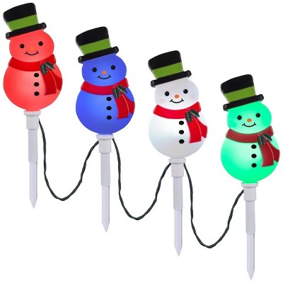 LED LightShow ColorMotion Deluxe Pathway Markers Snowmen Multicolor 4-Pack