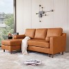 88.9" L-Shape Sofa&Couch with Convertible Chaise, Sectional Sofa with Deep Seat, Modern Mid-Century Sofa for Living Room, 3 Seat Comfy Leather Couch - 2 of 4