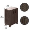 Resin Rattan Compact Cabinet Brown - Inval: Adjustable Shelves, Lockable Handles, HDPE Material - 3 of 4