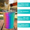 D'Eco Unbreakable Holographic Stainless Steel Party Cups (16 oz, 4 Pk) Drinking Glasses for Games- Great for Entertaining, College, Parties, Birthdays - 2 of 4