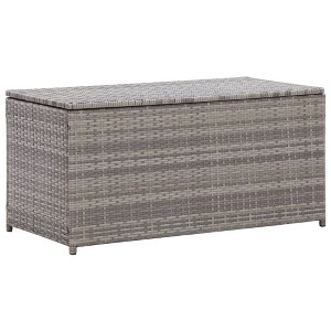 vidaXL Patio Storage Box Poly Rattan 39.4"x19.7"x19.7" Gray - 1 of 4