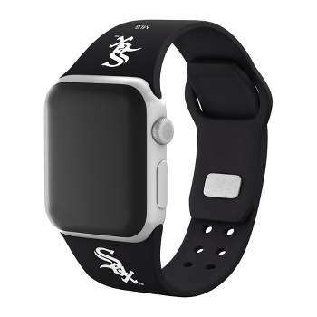 MLB Chicago White Sox Apple Watch Compatible Silicone Band - Black
