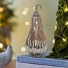 NAYSAYE Glass Mercury Gourd Ornament Holiday Decor for Fall Harvest Festival Thanksgiving Tabletop Display, Silver, 6.5"*6.5"*15" - 2 of 4