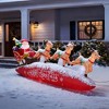Itopfox 10 ft Christmas Inflatable Santa Sleigh with Reindeer Outdoor Yard Decoration Red Self Inflates with Stakes Tethers 1 Piece - 2 of 4