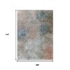 Copper And Navy Blue Abstract Washable Indoor Outdoor Area Rug - 3 of 4