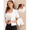 Allegra K Women's Regular Fit Shawl Collar Open Front Short Sleeve Work Office Suit Blazer - 2 of 4