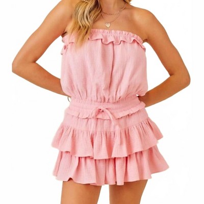 Women's Blaire Strapless Ruffled Romper - Sewn and Seen