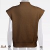 Womens Turtle Neck Cap Sleeve Sweater Vest Rib Knit Sweater Tops Pullover Sleeveless Sweater Chunky Sweater Tank Top - 4 of 4