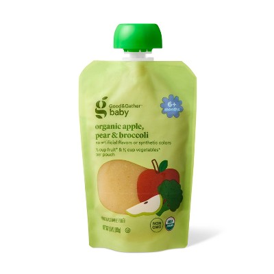 Apple Pear Broccoli Baby Snacks - Assorted Greens - 3.5oz - Good & Gather™