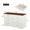CAVINAS Double Column 6-Drawer Dresser with 3 Rows,Modern Storage Closet Dresser for Bedroom,Metal Handle - 3 of 4