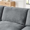 110" Modern Towel Fabric L-Shaped Sectional Sofa with Ottoman - 3 of 4