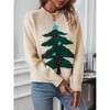 Women's Festive Round - Neck Loose - Fit Pullover Sweater for Fall and Winter, Cozy Knitwear with Holiday Design - 4 of 4