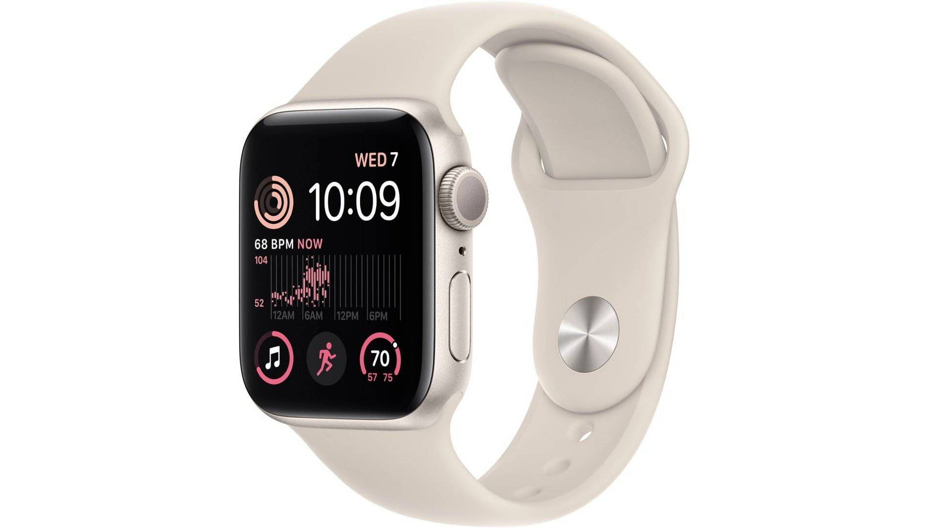 Refurbished Apple Watch SE 2 GPS 40mm Starlight Aluminum Case with Starlight Sport Band - S/M (2022) - Target Certified Refurbished