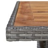 vidaXL 3 Piece Patio Dining Set Gray Poly Rattan and Acacia Wood - 4 of 4