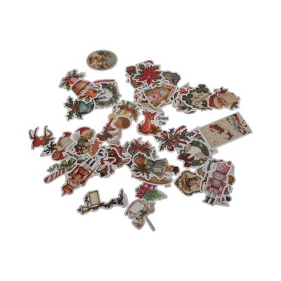 Unique Bargains Christmas Stickers for Ceramic Glass Metal Paper Plastic Waterproof Reusable Christmas Characters 56 Sheets Vinyl Colorful 1Set