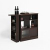 Lirago,31.49"D * 15.74"W * 39.37"H,Walnut Modern Bar Cabinet with Glass Doors, Multi-Functional Storage for Dining/Living Room - 3 of 4