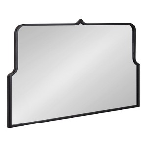 Kate and Laurel Gezella Scalloped Metal Arch Mirror, 37x24, Black - 1 of 4