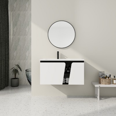 Vynxaria 36' Floating Wall-Mounted Bathroom Vanity With Single Sink,& Soft-Close Cabinet Door