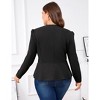 Women's Plus Size Blazer Scallop Neck Puff Sleeve Peplum Waist Long Sleeve Suit Jacket - 4 of 4