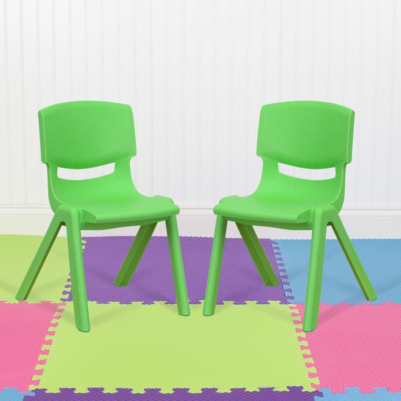 Flash Furniture 2 Pack Plastic Stackable School Chair with 12" Seat Height, 2 of 11