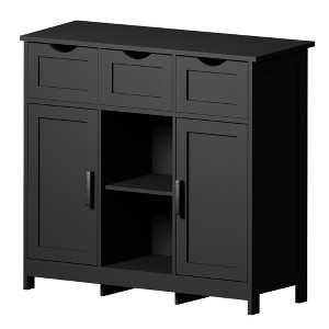 ChicFurnit Utility Storage Cabinets Multi Use Storage Cabinet Floor Cabinet Accent Cabinet for Home Spaces, Black, 40.7"*14.19"*8.3" - 1 of 4