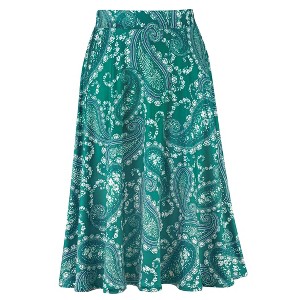 Collections Etc Multi Paisley Full Length Knit Skirt Flat Elasticized Waistband - 1 of 3