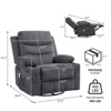 Oversized Recliner Chair, 360 Swivel Rocker Recliner, Manual Glider Chair with Cup Holder, Massage and Heat, Small Single Sofa Chairs - 2 of 4
