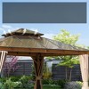 VisioGear Canopies and Gazebos, Outdoor Gazebos with Double Roof, Gazebo Pavilion with Curtain and Net for Garden, Yellow, 142.9”*142.9"*114.17" - 3 of 4