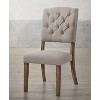 Simple Relax Set of 2 Linen Upholstered Side Chairs in Cream and Weathered Oak - 2 of 4