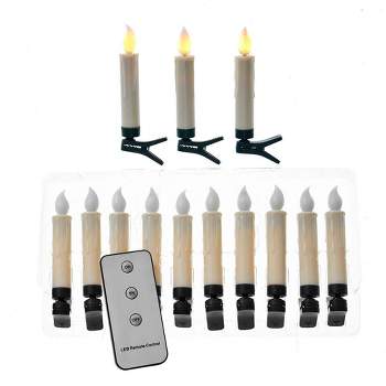 Kurt Adler Battery-Operated 4" Two-Tone LED Candle with Clip 10-Piece Set