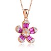 Flower Style Cubic Zirconia Pendant Necklace - Elegant Jewelry for Timeless Beauty and Sophisticated Charm - 2 of 4