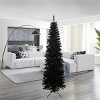 TopComfy Christmas Tree Stand 7.5ft Black Slim Artificial Tree with Metal Stand, Black, 39.37"*7.87"*8.27" - 2 of 4