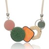 Boho Chunky Acrylic Pendant Necklace - Colorful Geometric Charm Statement for Women - 2 of 4