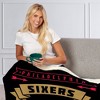 NBA Philadelphia 76ers Hardwood Classics Silk Touch Faux Shearling Throw Blanket - 2 of 4