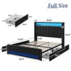 Upholstered Platform Bed Frame with Charging Station, Drawers & LED Headboard - 2 of 4