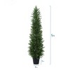 Artificial UV Resistant Cypress Topiary Trees for Outdoor, Faux Cypress Plant for Porch Decor Faux Pine Tree for Perfect Housewarming Gift - 4 of 4
