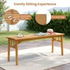 Tangkula Acacia Wood Outdoor Bench 48" Long Backless Wooden Picnic Bench w/ Slatted Seat - 4 of 4
