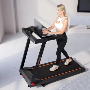 DeerRun 39.37*16.53 Inch Belt Ultra Folding Smart 6% Incline Treadmill 0.6-7.5mph Treadmills with Free Tabletop - 1 of 4