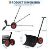 Snow Shovel with Wheels,30" w x 18" h Heavy Duty Snow Pusher for Driveway, Ergonomic Snow Pusher Shovel with Snow Removal Adjustable Angle, Efficient - 3 of 4