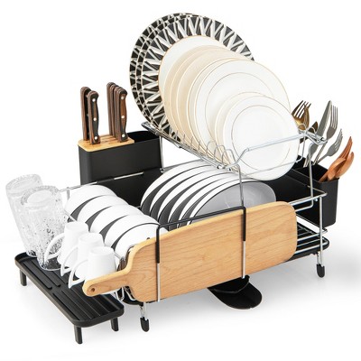 Costway 2-Tier Removable Dish Drying Rack with Drain Board